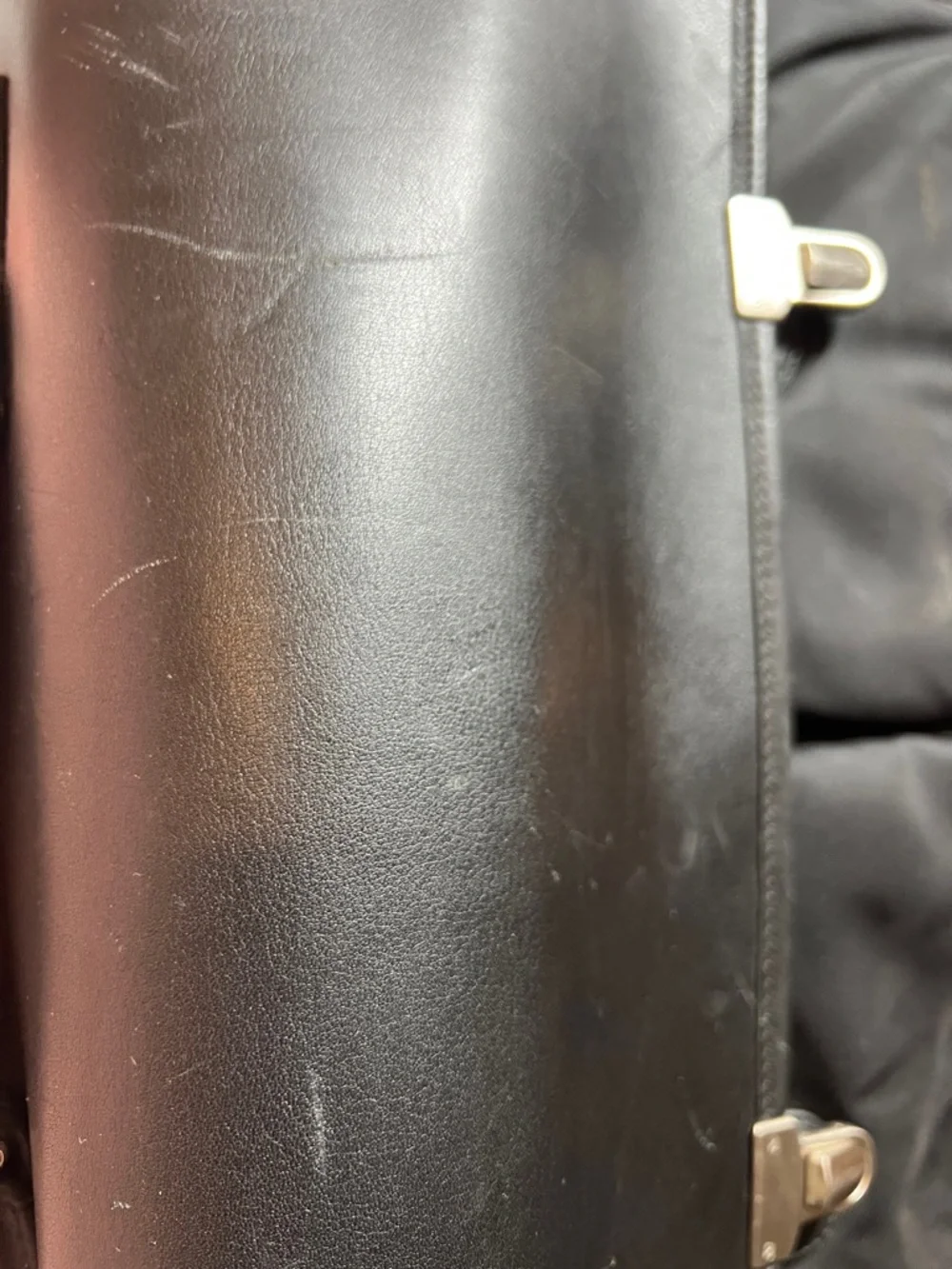 Coach Black Leather & Nylon Briefcase/Laptop bag 5113 with Silver Hardware